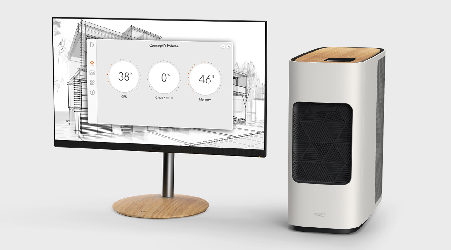 Máy tính bàn Acer ConceptD 500 sáng tạo trong thiết kế đồ họa